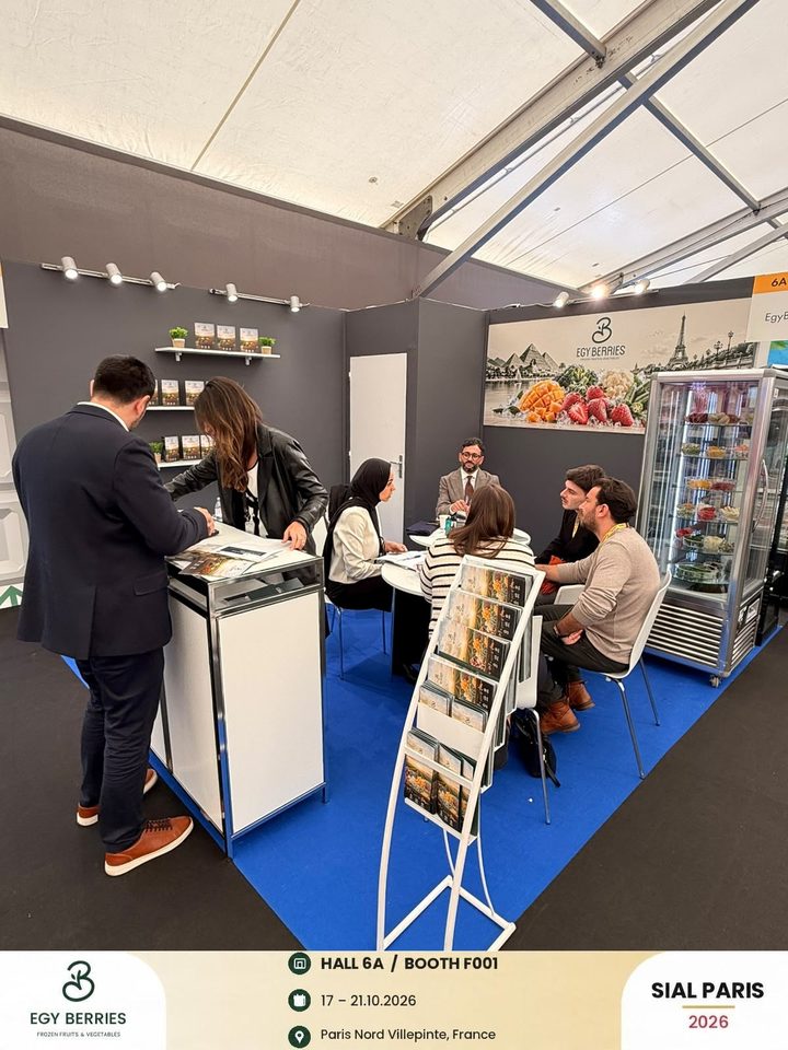 Busy Egy Berries stand with buyer meetings at Hall 6A Booth F001, SIAL Paris 2026